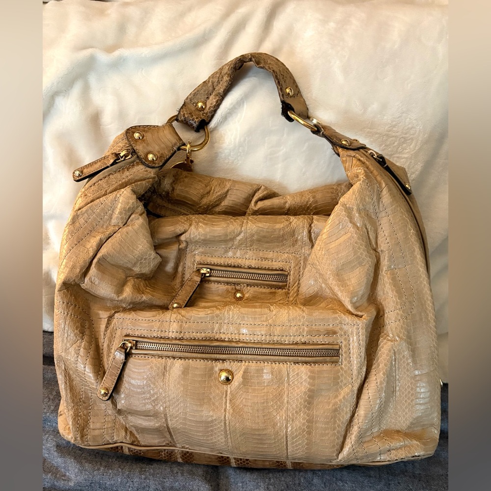 Tod’s snakeskin hobo Pashmy bag